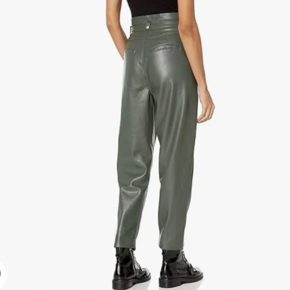 BLANKNYC Green Faux Leather High Waist Tapered Pants Size 30 - Picture 2 of 15